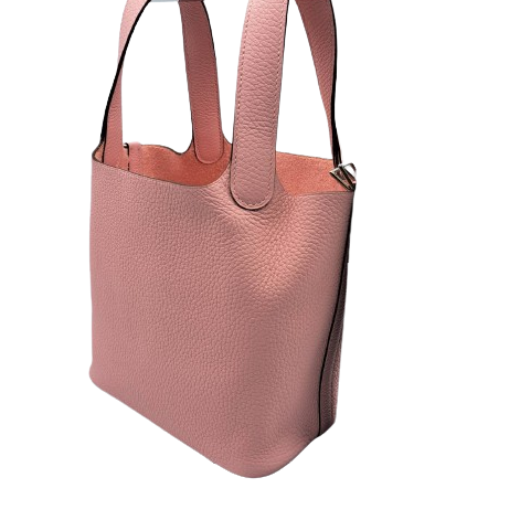 Hermes Picotin Lock PM Rose Sakura Torillon Clemence Silver Metal Fittings B 조각.