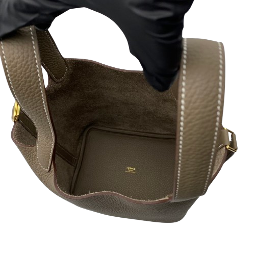 Hermes Picotin Lock PM Etoupe Torillon Clemence Gold Hardware B 조각.