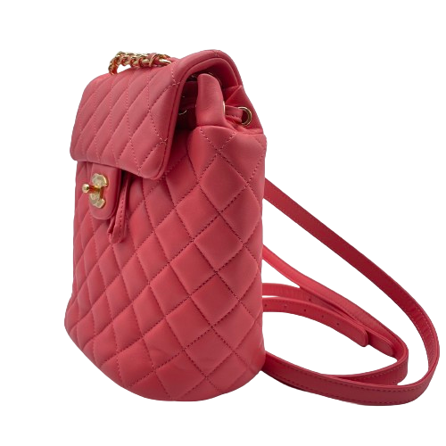 プレオウンド CHANEL シャネル バックパック W18 ピンク ラムスキン ゴールド金具