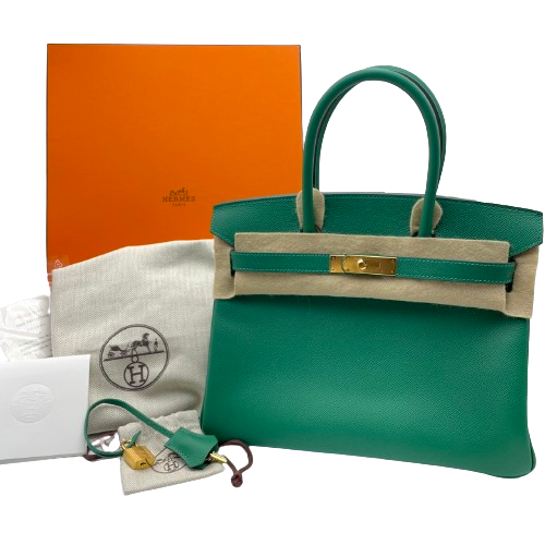 Hermes Birkin 30 Verdi Vertigo Vaudi Epson Gold Hardware C 새겨 져