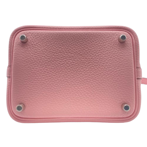 Hermes Picotin Lock PM Rose Sakura Torillon Clemence Silver Metal Fittings B 조각.