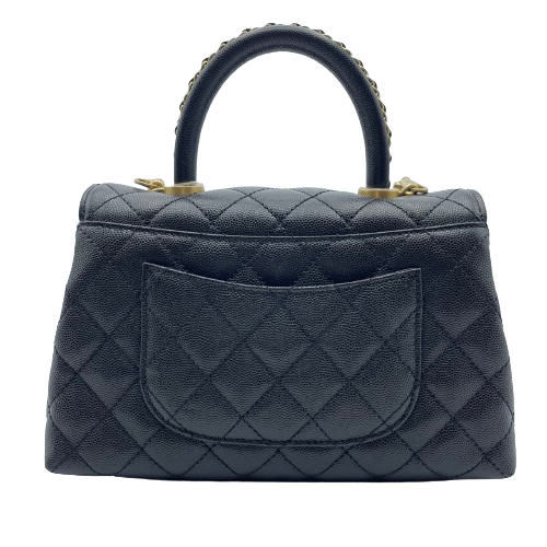 Chanel Coco Handle 24 XS Black Caviar Skin Chain Handle