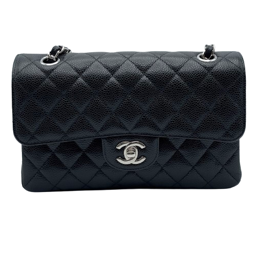 Pre-Owned Chanel Matelasse 23 Black Caviar Skin Silver Hardware