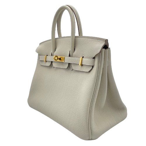 Hermes Birkin 25 Pershman Togo Gold 하드웨어 W는 새겨 져 있습니다