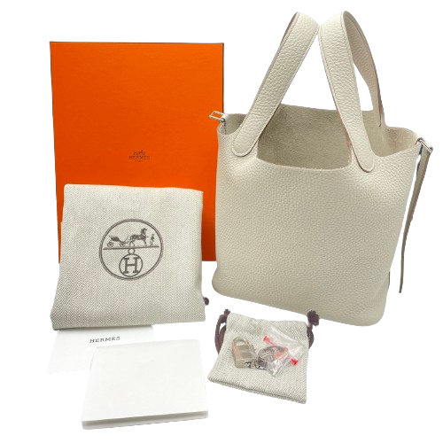 Hermes Picotin Lock PM Beton Torillon Clemence Silver Fittings w 새로