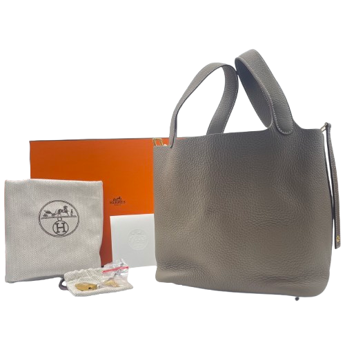Hermes Picotin Lock MM Etoupe Torillon Clemence Gold 하드웨어 W 새