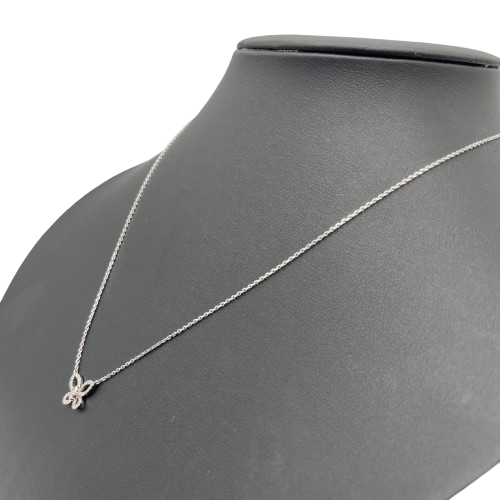 Graph Mini Butterfly Silhouette Diamond Pendant White Gold
