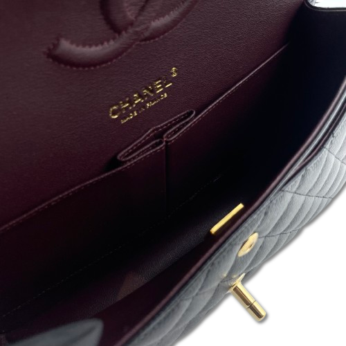 プレオウンド シャネル マトラッセ W25 ブラック キャビアスキン ゴールド金具