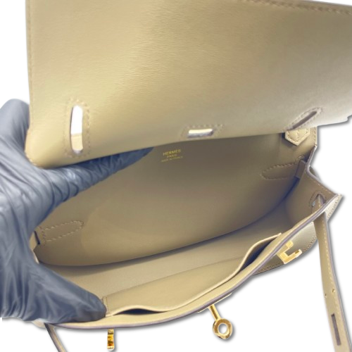 Hermes Gypsiere Mini Beige Marfa Swift Gold Hardware W Engraved