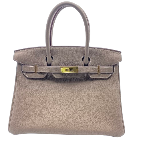Pre-Owned Hermes Birkin 30 Etoup Togo Gold Hardware B Engraved