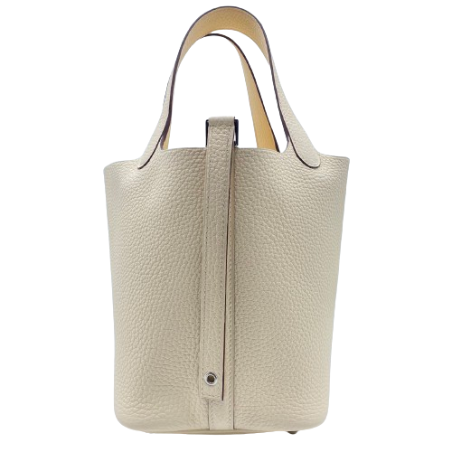 Hermes Picotin Lock PM Nata Torillon Clemence Silver Metal Fittings B 조각.