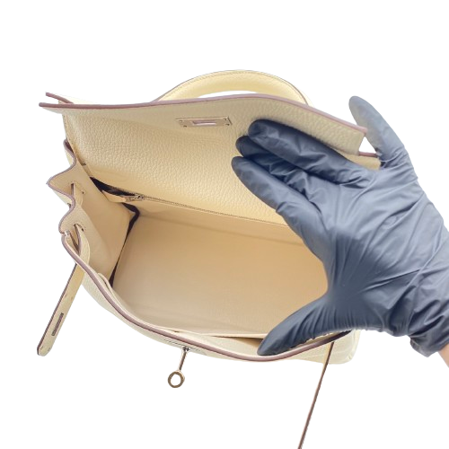 Pre-Owned Hermes Kelly 28 Nata Torillon Clemence Silver Fittings U Engraved