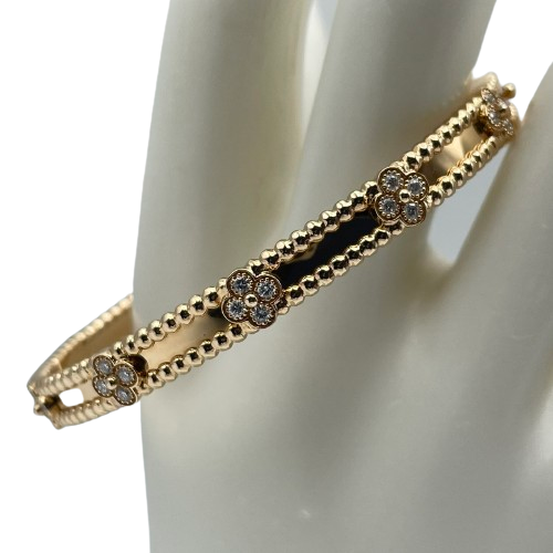 Van Cleef & Arpels Perle Sweet Clover Bracelet Small Model VCARP6X100 18K 로즈 골드/다이아몬드