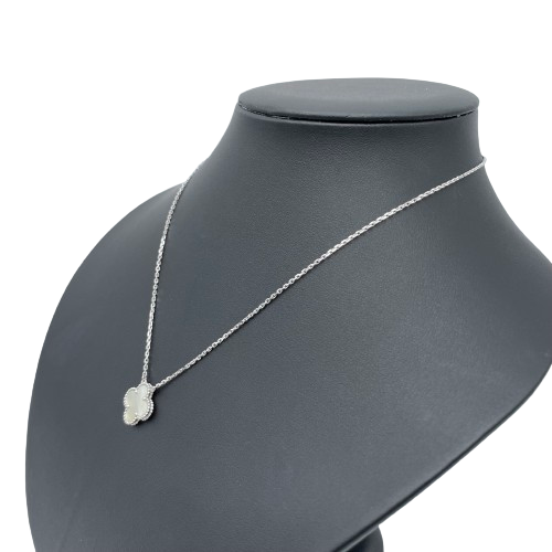 Van Cleef & Arpels Alhambra 빈티지 목걸이 VCARF48700 화이트 쉘 화이트 골드
