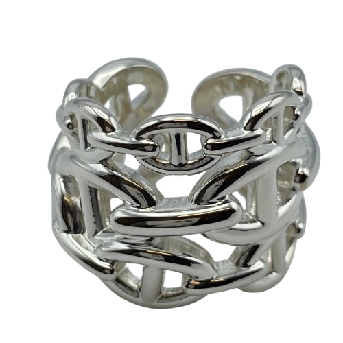 Pre-Owned Hermes Chaine d'Ankle Anchenering GM56 Silver 925