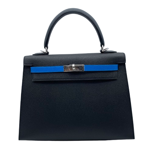 プレオウンド エルメス ケリー 25 トリコロール エプソン シルバー金具 W刻印