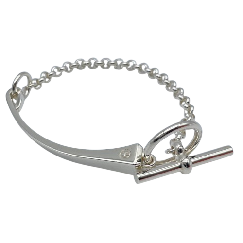 Pre-Owned Hermes Crude Forge Bracelet Silver 925