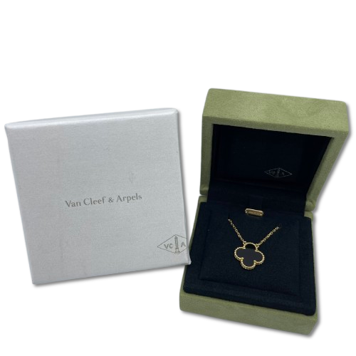 Pre-Owned Van Cleef & Arpels Vintage Alhambra Necklace VCARA45800 Onyx K18YG