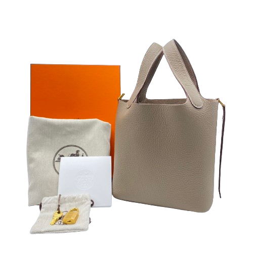 Hermes Picotin Lock PM Etoupe Torillon Clemence Gold Hardware B 조각.