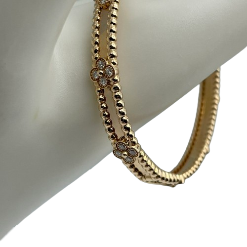 Van Cleef & Arpels Perle Sweet Clover Bracelet Small Model VCARP6X100 18K 로즈 골드/다이아몬드