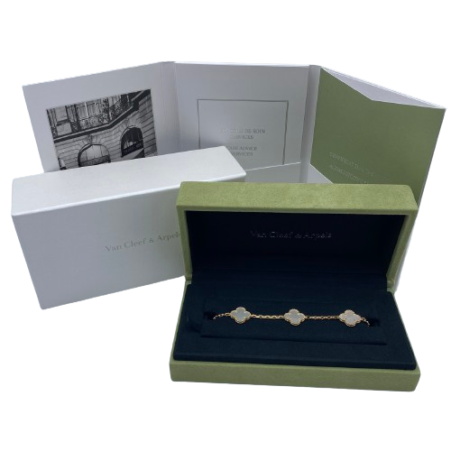 사전 소유 Van Cleef & Arpels 빈티지 Alhambra 팔찌 vcara41800 진주 옐로우 골드의 어머니