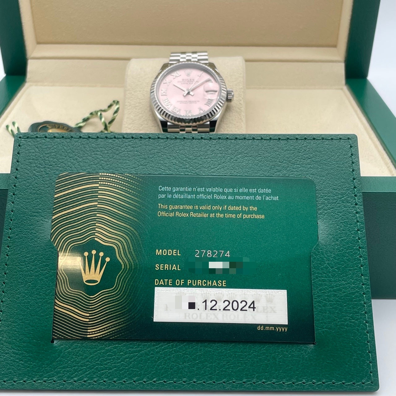 プレオウンド ロレックス デイトジャスト 278274 ピンク ホワイトゴールド ジュビリーブレス 31mm