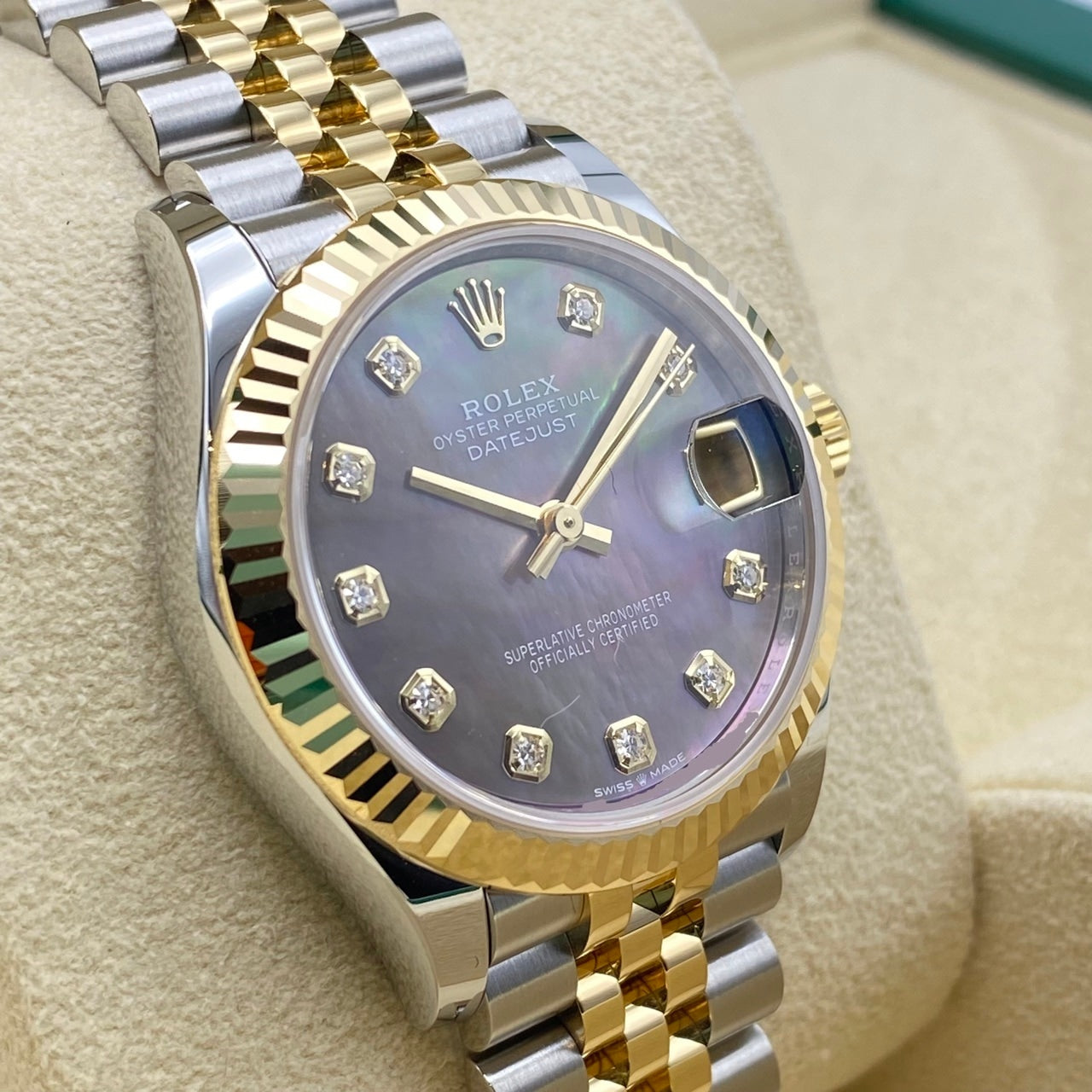 Rolex Datejust 278273 Black Mother of Pearl Jubilee Bracelet 31mm