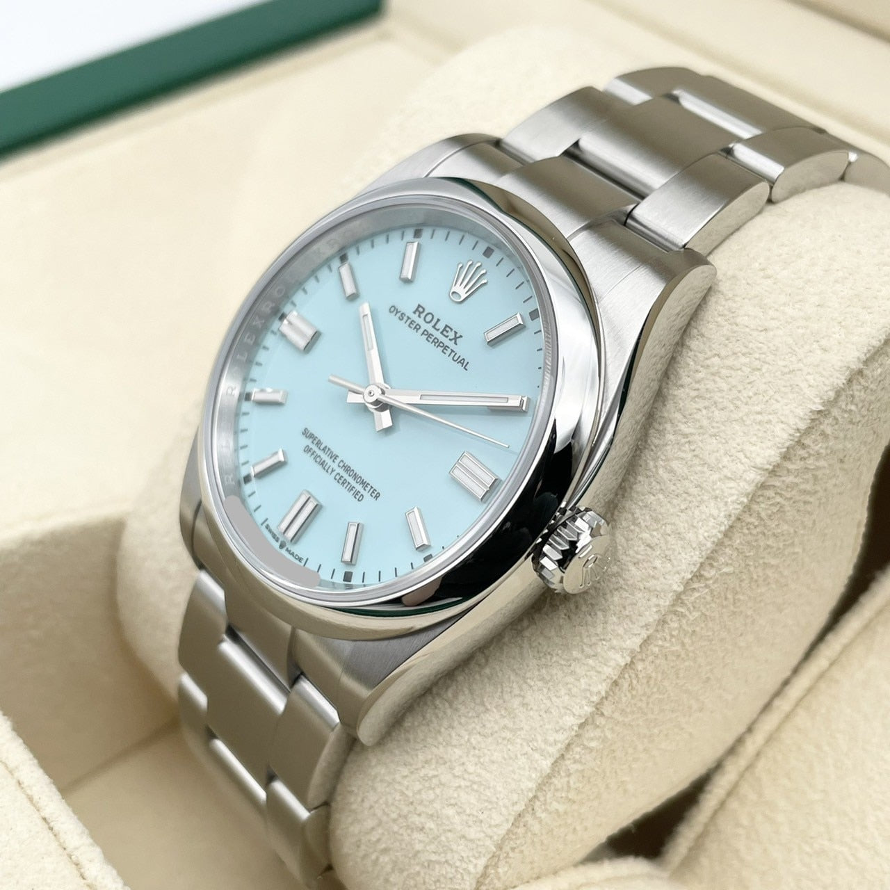 ロレックス オイスターパーペチュアル 126000 オイスターブレスレット ターコイズブルー 36mm