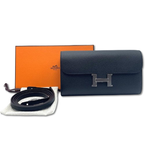Hermes Constance Tugo Noir Epson Silver Metal Fittings W 새로