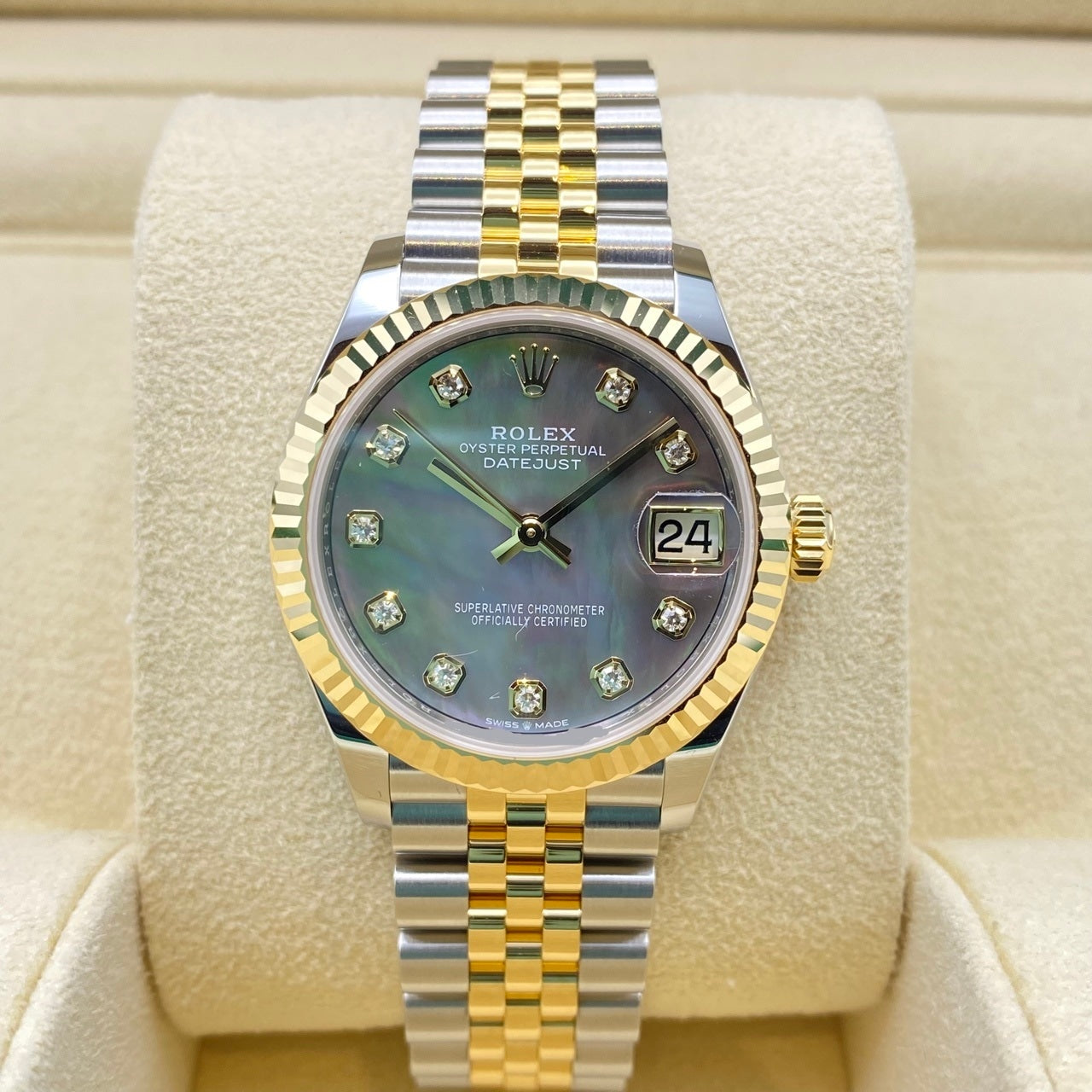 Rolex Datejust 278273 Black Mother of Pearl Jubilee Bracelet 31mm