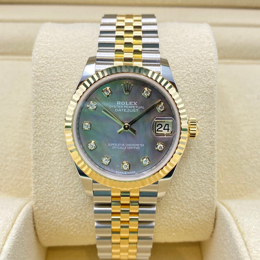 Pre-Owned Rolex Datejust 278273 Black Mother of Pearl Jubilee Bracelet 31mm