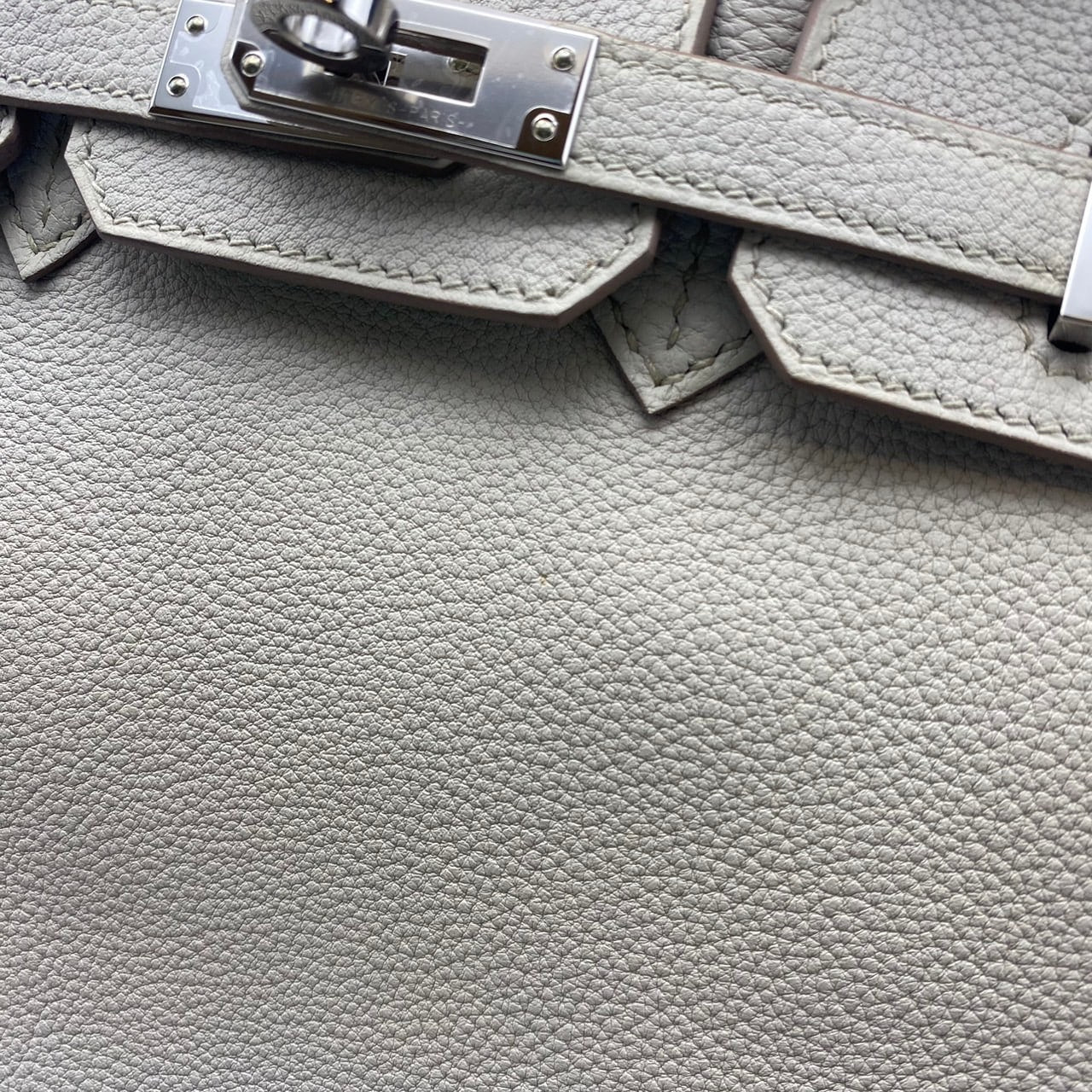 Hermes Birkin 25 Beton Togo Silver Metal Fittings B 조각.