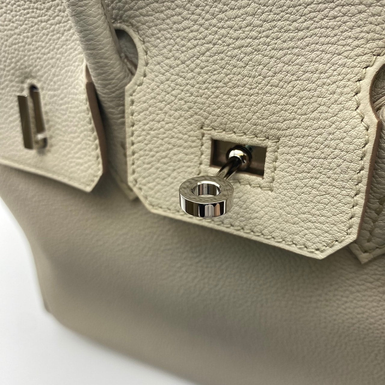 Hermes Birkin 25 Beton Togo Silver Metal Fittings B 조각.