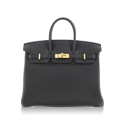 Pre-Owned Hermes Birkin 25 Black Togo Silver Hardware