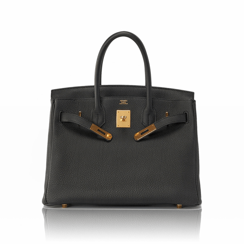 Pre-Owned Hermes Birkin 30 Black Togo Gold Fittings