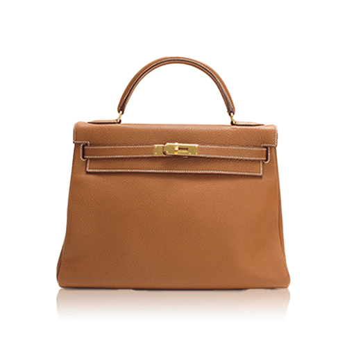 Pre-Owned Hermes Kelly 32 Gold Togo Gold Fittings