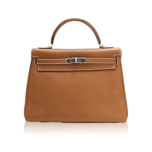 Pre-Owned Hermes Kelly 32 Gold Torillon Clemence Silver Hardware