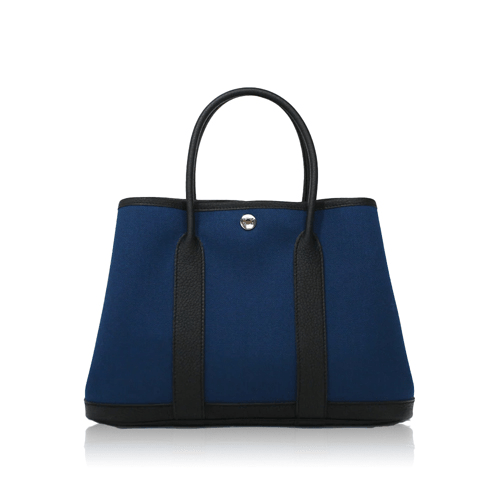 Pre-Owned Hermes Garden Party PM Noir Toile Military + Country