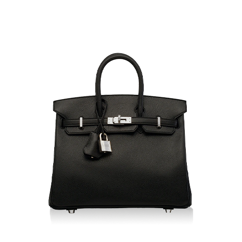 Pre-Owned Hermes Birkin 25 Black Vaud Epson Silver Hardware