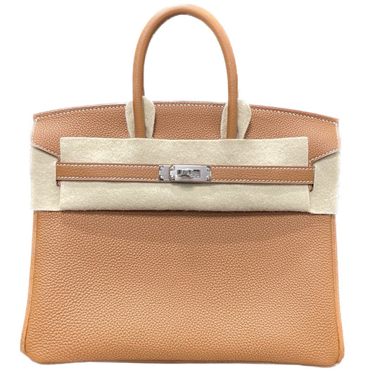 Pre-Owned Hermes Birkin 25 Gold Togo Silver Hardware