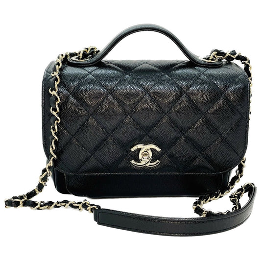 Pre-Owned Chanel Business Affinity Caviar Skin Black