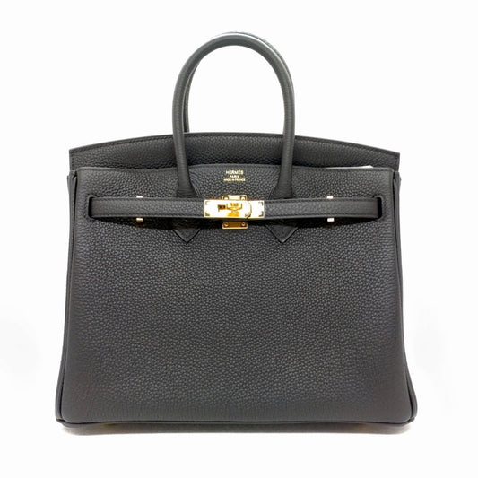 Pre-Owned Hermes Birkin 25 Black Togo Gold Hardware U Engraved