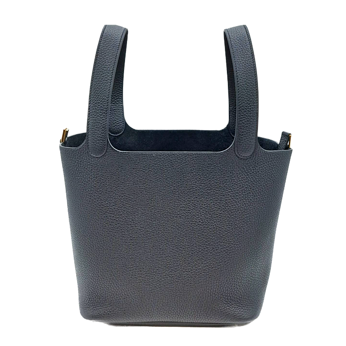 Pre-Owned Hermes Picotin Rock MM Noir Torillon Clemence Gold Fitting