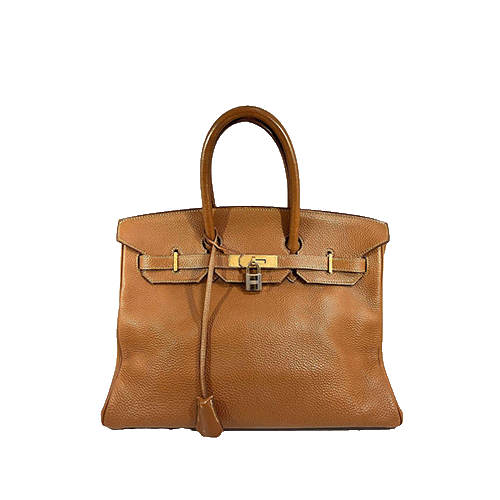 Pre-Owned Hermes Birkin 35 Gold Togo Gold Hardware New