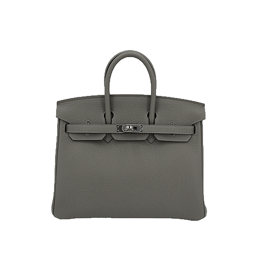 Pre-Owned Hermes Birkin 25 Grimeyer Togo Silver Fittings New