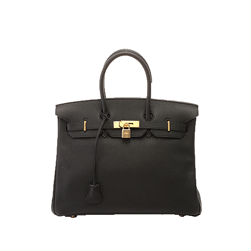 Hermes Birkin 35 Black Togo Gold Metal Fittings New