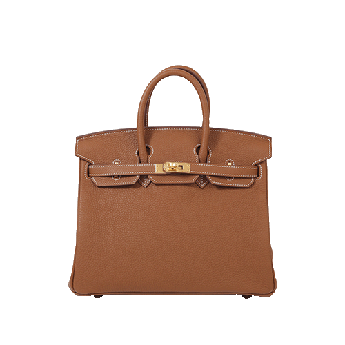 Pre-Owned Hermes Birkin 25 Gold Togo Gold Fittings New
