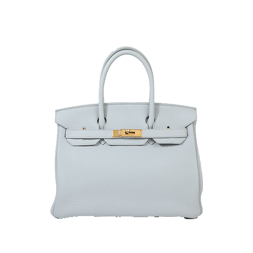 Pre-Owned Hermes Birkin 30 Blue Pale Torillon Gold Hardware Used Good Condition