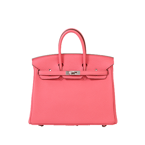 Pre-Owned Hermes Birkin 25 Rose Lipstick Togo Silver Metal Fittings New