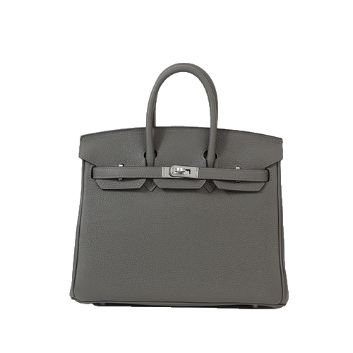 Pre-Owned Hermes Birkin 25 Grimeyer Togo Silver Fittings New